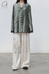 MUTEDANCE blue printed top MD23FW13 blue PM97